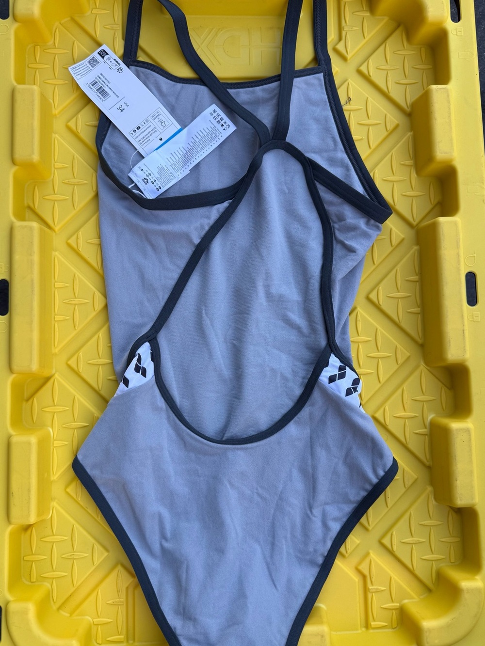 ARENA Women's 1-Piece Swimsuit Size 34 Super Fly Back Training Suit Asphalt Gray - Picture 8 of 8